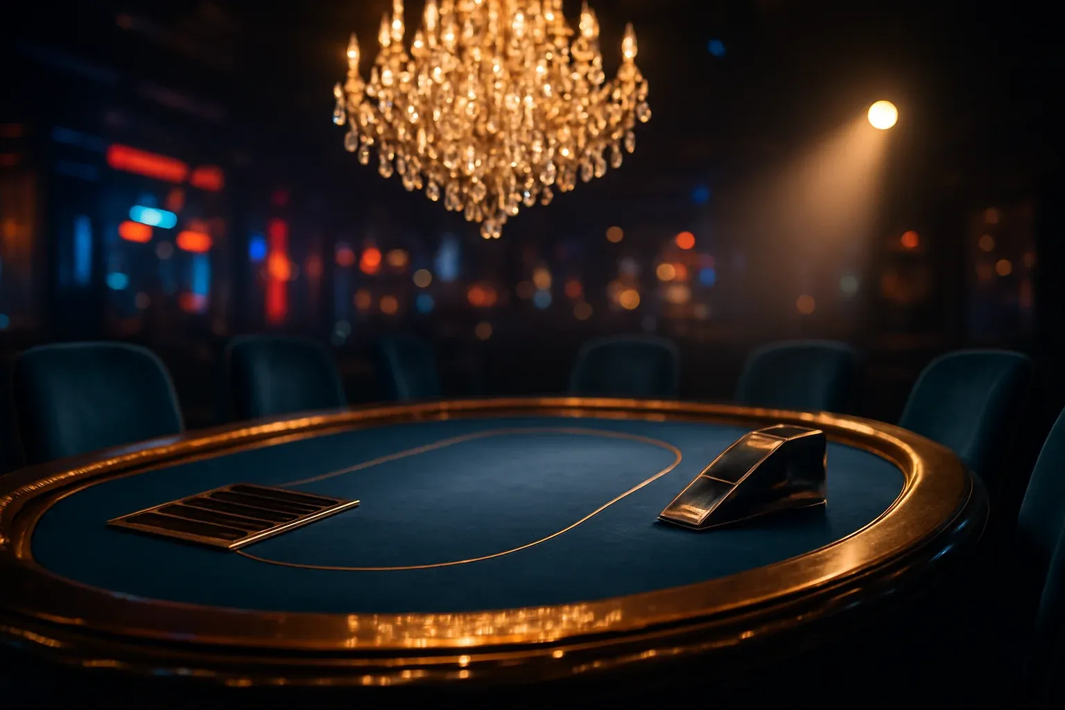 Hyperrealistic wide shot of premium live baccarat studio in the Philippines